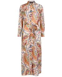 Etro - Patterned Cotton Midi Shirt Dress - Lyst