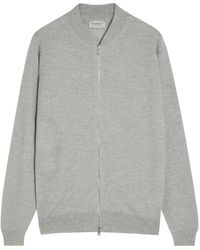 John Smedley - 16.Singular Fine-Knit Merino Wool Bomber Jacket - Lyst
