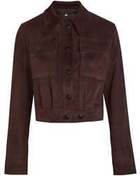 Stouls - Leoncino Suede Cropped Jacket - Lyst
