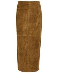 Nour Hammour - Selly Suede Midi Skirt - Lyst