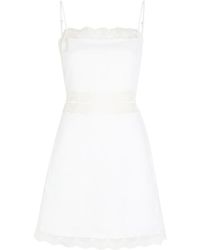 STAUD - Amalina Lace And Linen Mini Dress - Lyst