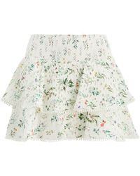 Alice + Olivia - Joey Floral-Print Cotton Mini Skirt - Lyst