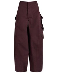 Alaïa - Barrel-Leg Cotton Cargo Trousers - Lyst