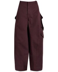 Alaïa - Barrel-Leg Cotton Cargo Trousers - Lyst