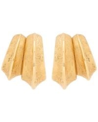 Saint Laurent - Bo Pointes Arrondies Sculpted-Tone Earrings - Lyst