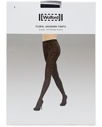 Wolford - Floral-jacquard 40 Denier Tights - Lyst