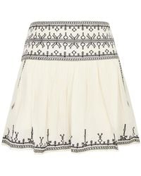 Isabel Marant - Picadilia Embroidered Cotton Mini Skirt - Lyst