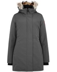 Canada Goose Victoria Dark Grey Fur-trimmed Parka - Gray