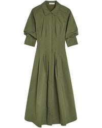 Jonathan Simkhai - Jazz Pintucked Cotton-Blend Poplin Midi Shirt Dress - Lyst
