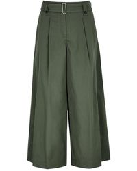 Weekend by Maxmara - Recco Cropped Wide-leg Cotton Trousers - Lyst