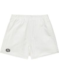Bode - Field Logo-Embroidered Cotton-Twill Shorts - Lyst