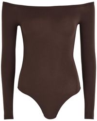 Alaïa - Off-The-Shoulder Stretch-Nylon Bodysuit - Lyst