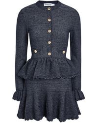 Self-Portrait - Layered Cotton-Blend Knit Mini Dress - Lyst