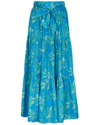 Hannah Artwear - Lucca Floral-print Silk Maxi Skirt - Lyst