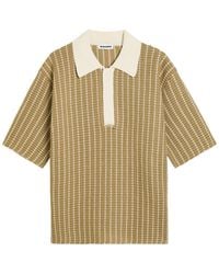Jil Sander - Striped Cotton-Knit Polo Shirt - Lyst