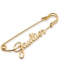 Jean Paul Gaultier - Safety Pin Logo Metal Brooch - Lyst