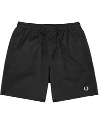 Fred Perry - Logo-Embroidered Shell Swim Shorts - Lyst