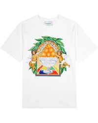 Casablancabrand - Triomphe D'orange Graphic-print Organic-cotton T-shirt - Lyst