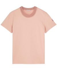 Moncler - Woven Crew-Neck Cotton T-Shirt - Lyst