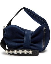 Simone Rocha - Sling Bow Mini Embellished Denim Shoulder Bag - Lyst