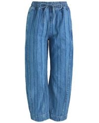 Damson Madder - Felix Striped Barrel-Leg Jeans - Lyst