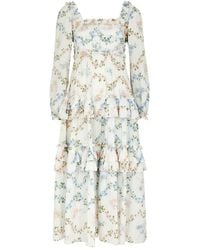 Needle & Thread - Dancing Daisies Floral-Print Cotton Midi Dress - Lyst