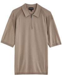 Emporio Armani - Half-Zip Jersey-Knit Polo Shirt - Lyst