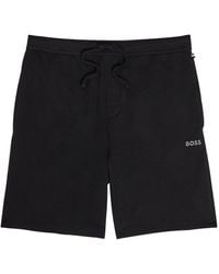 BOSS - Logo-Embroidered Waffle Shorts - Lyst