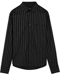 GIUSEPPE DI MORABITO - Striped Crystal-embellished Stretch-cotton Shirt - Lyst