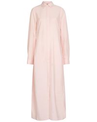 TOTEME - Crinkled Silk-Blend Maxi Shirt Dress - Lyst