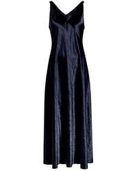 Eileen Fisher - Crinkled Satin Midi Dress - Lyst