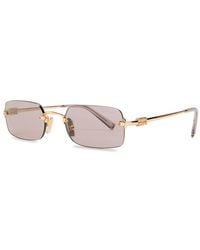 Miu Miu - Rimless Rectangle-Frame Sunglasses - Lyst