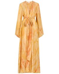 Delos - Azura Shibori Cotton And Silk-Blend Maxi Dress - Lyst