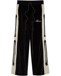 Amiri - Bones Appliquéd Velour Track Pants - Lyst