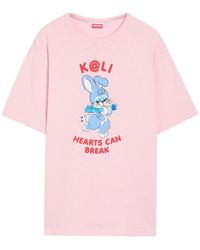 KENZO - Cartoon Printed Cotton T-Shirt - Lyst