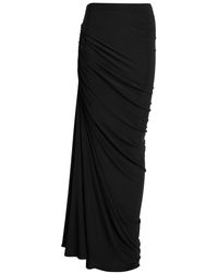 Alaïa - Ruched Stretch-Mesh Maxi Skirt - Lyst