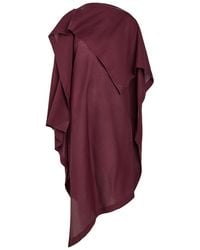 Issey Miyake - All Squares Cape-Effect Asymmetric Paper-Blend Midi Dress - Lyst
