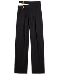 Chloé - Belt-Effect Straight-Leg Wool Trousers - Lyst