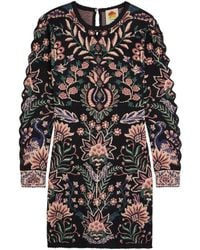 FARM Rio - Marvelous Garden Floral-Jacquard Knit Mini Dress - Lyst