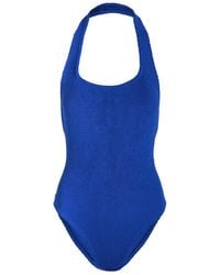 Hunza G - Sandy Halterneck Crinkle Swimsuit - Lyst