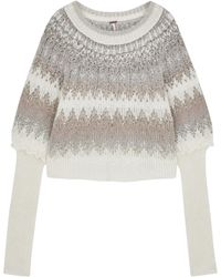 Free People - Home For The Holidays Intarsia Knitted Jumper - Lyst
