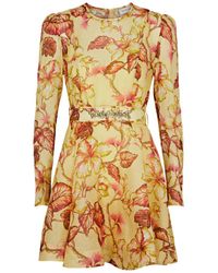 Zimmermann - Matchmaker Floral-print Linen-blend Mini Dress - Lyst