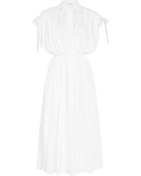 Givenchy - Ruched Cotton-Poplin Midi Shirt Dress - Lyst