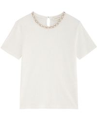 Zimmermann - Illuminate Embellished Linen T-Shirt - Lyst