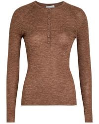Gabriela Hearst - Anges Henley Knit Polo Top - Lyst