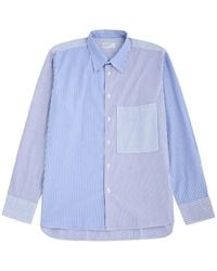 Universal Works - Panelled Striped Cotton Shirt - Lyst