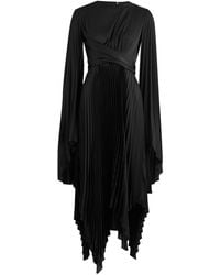 A.W.A.K.E. MODE - Pleated Wrap-Effect Satin Midi Dress - Lyst