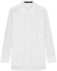Marina Rinaldi - Candore Crystal-embellished Cotton Shirt - Lyst