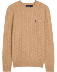 Polo Ralph Lauren - Logo Cable-Knit Wool And Cashmere-Blend Jumper - Lyst