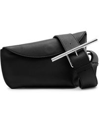 Alexander McQueen - T-Bar Grained-Leather Sling Cross-Body Bag - Lyst